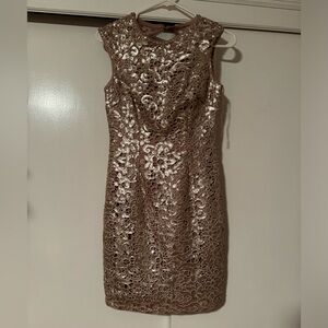 Anthropologie Aidan sequin dress in blush
